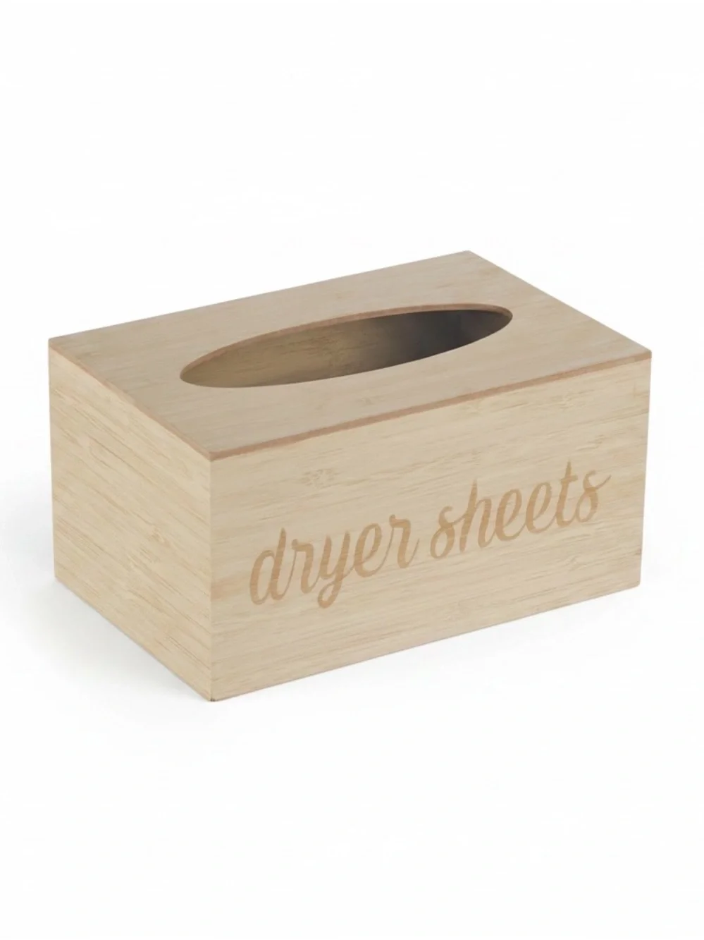 Natural Wood Dryer Sheets Holder Box
